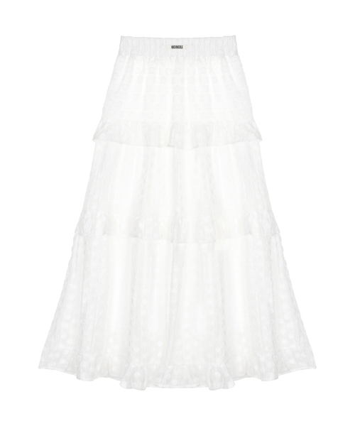 NICK&NICOLE(ニックアンドニコール)の「DOT FRILL LONG SKIRT_IVORY(スカート・レディース・その他・FREE)」の4枚目の写真