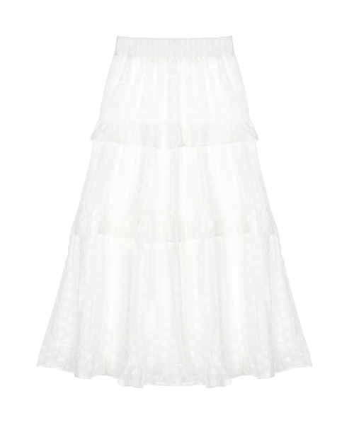 NICK&NICOLE(ニックアンドニコール)の「DOT FRILL LONG SKIRT_IVORY(スカート・レディース・その他・FREE)」の5枚目の写真