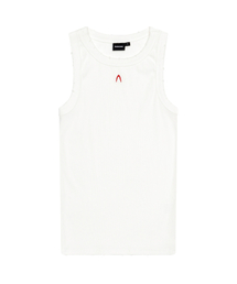 Distressed Logo Sleeveless (White)