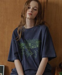 CPGN STUDIO（コンパーニョ）の「フリーワルツピグメント半袖Tシャツダークブルー（Tシャツ/カットソー）」