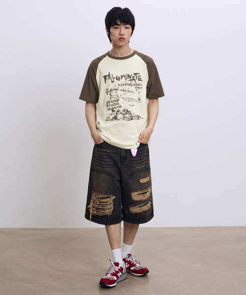 F.ILLUMINATE(フィルミネイト)の「メス ラグランTシャツ-ブラウン(Tシャツ/カットソー・レディース・その他・SMALL/MEDIUM/LARGE)」の4枚目の写真