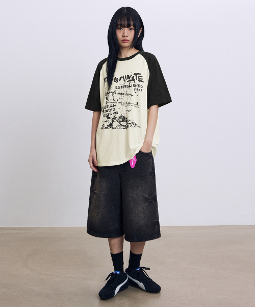 F.ILLUMINATE(フィルミネイト)の「メス ラグランTシャツ-ブラウン(Tシャツ/カットソー・レディース・その他・SMALL/MEDIUM/LARGE)」の5枚目の写真