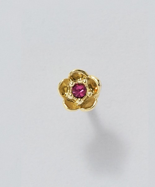 Phoebe（フィービィー）の「【金属アレルギー対応】プチフラワービジュースタッドピアス（片耳）（ピアス（片耳用）・レディース・クリア/ピンク/オレンジ・FREE）」の10枚目の写真