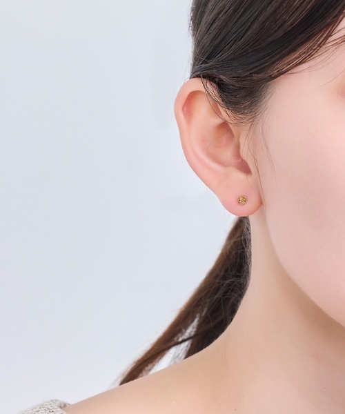 Phoebe（フィービィー）の「【金属アレルギー対応】プチフラワービジュースタッドピアス（片耳）（ピアス（片耳用）・レディース・クリア/ピンク/オレンジ・FREE）」の13枚目の写真