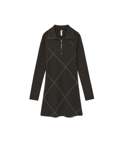 Kijun（キジュン）の「Stitched Half Zip-Up Dress Dark Brown（ワンピース・レディース・その他・MEDIUM/SMALL）」の4枚目の写真