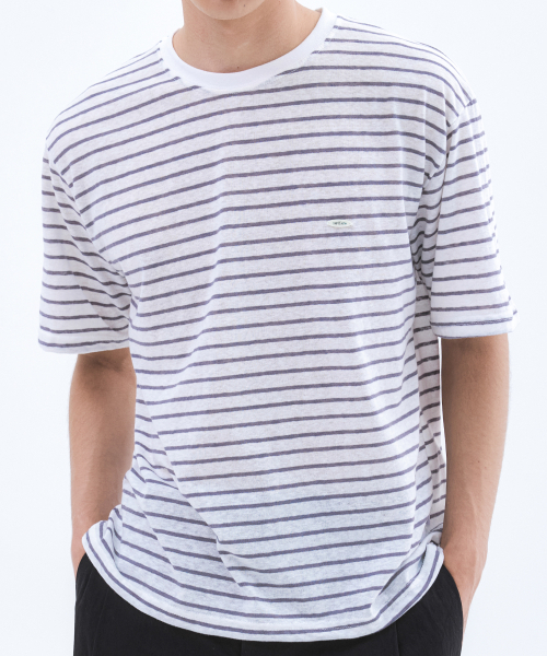 TRIP LE SENS(トリップ ル センス)の「サーファーストライプTシャツ_ネイビー(Tシャツ/カットソー・メンズ・その他・MEDIUM/LARGE)」の3枚目の写真