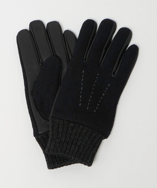 CK   ラムレザー グリーン グローブ セール】フランネル×ラムレザー グローブ -タッチパネル対応-（手袋