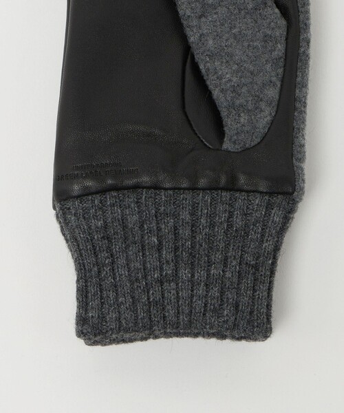 green label relaxing(グリーンレーベルリラクシング)の「フランネル×ラムレザー グローブ -タッチパネル対応-(手袋・メンズ・グレー系/ネイビー/ブラック・FREE)」の8枚目の写真