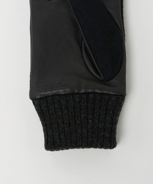 green label relaxing(グリーンレーベルリラクシング)の「フランネル×ラムレザー グローブ -タッチパネル対応-(手袋・メンズ・グレー系/ネイビー/ブラック・FREE)」の12枚目の写真