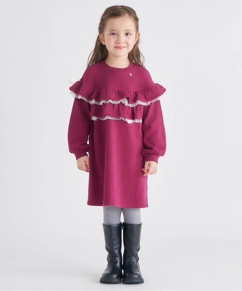 apres les cours（アプレレクール）の「【WEB限定】あったか裏シャギーフリルワンピース_ジュニア対応（ワンピース・キッズ・ラベンダー/ローズ/ブラック・90/100/110/120/130/140/80）」の8枚目の写真