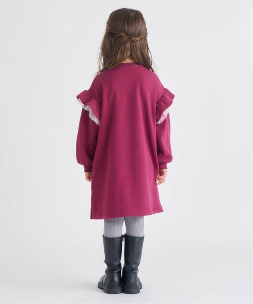 apres les cours（アプレレクール）の「【WEB限定】あったか裏シャギーフリルワンピース_ジュニア対応（ワンピース・キッズ・ラベンダー/ローズ/ブラック・90/100/110/120/130/140/80）」の9枚目の写真