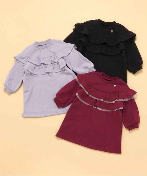 apres les cours（アプレレクール）の「【WEB限定】あったか裏シャギーフリルワンピース_ジュニア対応（ワンピース・キッズ・ラベンダー/ローズ/ブラック・90/100/110/120/130/140/80）」の11枚目の写真