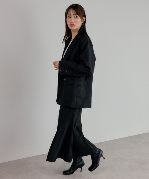 美品　ASTRAET アストラット　サイズ1 ダブルブレストジャケット　ブラック セール】【骨格ストレート向け】アソートダブルブレストジャケット