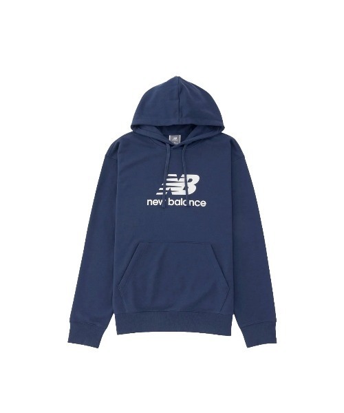 NEW BALANCE（ニューバランス）の「NEW BALANCE SE STACKED LOGO SWEAT HOODIE / ニューバランス スポーツ エッセンシャル スタックトロゴ スウェット フーディー / MT41501（パーカー・メンズ・ネイビー/ブルー系その他/ブラック/グレー・M/L/XL/2XL）」の3枚目の写真