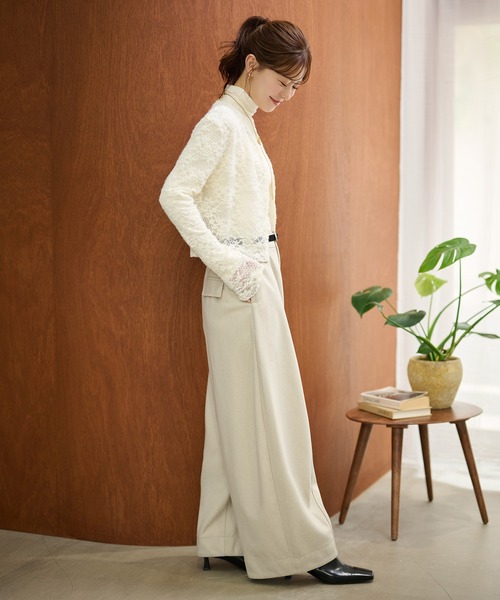 LAULEN(ローレン)の「center seam curve wide pants /センターシームカーブワイドパンツ(その他パンツ・レディース・アイボリー/ライトグレー/チャコールグレー・S/M)」の9枚目の写真