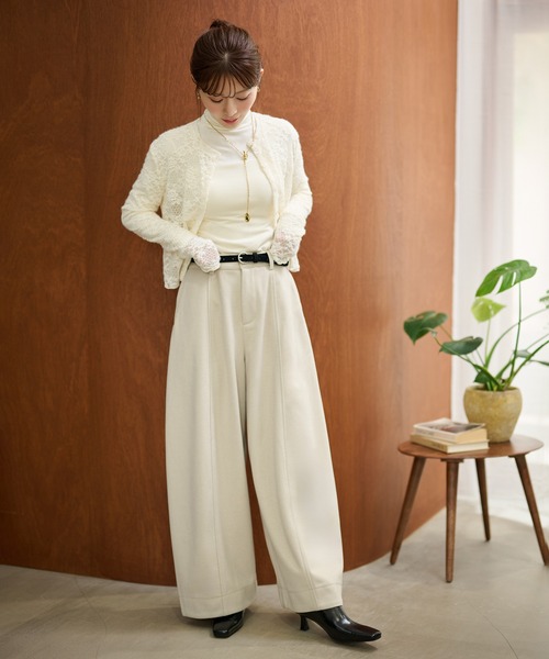 LAULEN(ローレン)の「center seam curve wide pants /センターシームカーブワイドパンツ(その他パンツ・レディース・アイボリー/ライトグレー/チャコールグレー・S/M)」の12枚目の写真