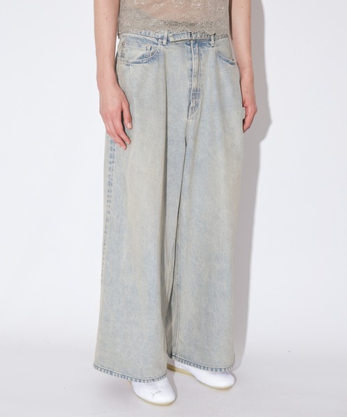 beautiful people（ビューティフルピープル）の「selvedge denim o/d  cropped wide pants（デニムパンツ・レディース・サックスブルー/ベージュ・38/36）」の3枚目の写真