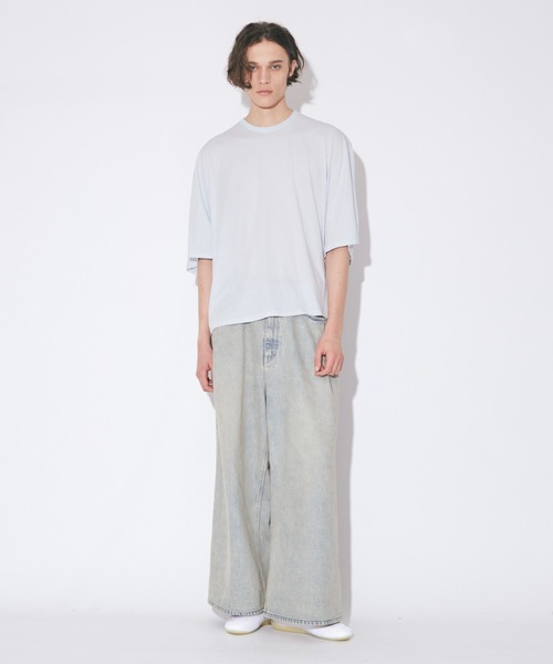 beautiful people（ビューティフルピープル）の「selvedge denim o/d  cropped wide pants（デニムパンツ・レディース・サックスブルー/ベージュ・38/36）」の8枚目の写真