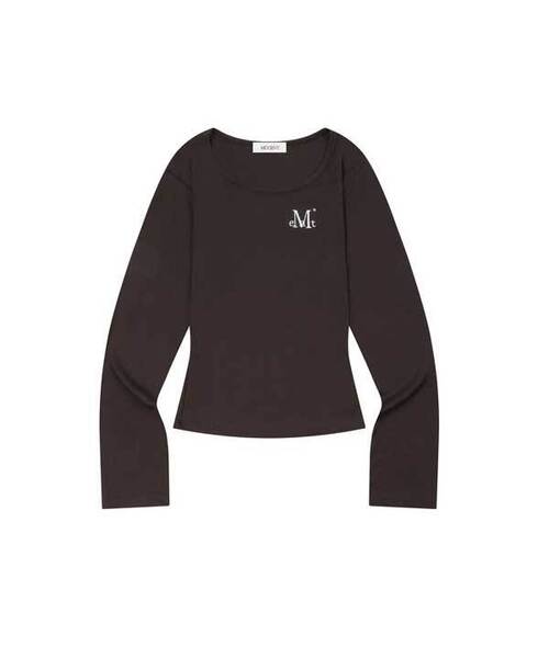 MUCENT(ムセント)の「チャティスリムフィットラウンドネックTシャツ(6カラー)(Tシャツ/カットソー・レディース・グレー/ブラウン/ブラック/ホワイト/チャコールグレー/Beige・FREE)」の5枚目の写真
