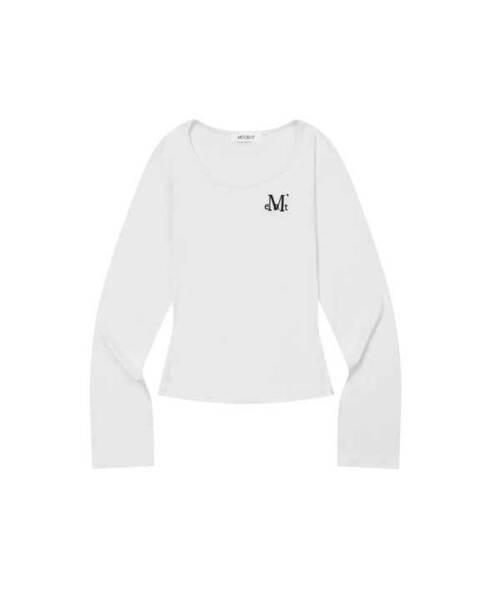 MUCENT(ムセント)の「チャティスリムフィットラウンドネックTシャツ(6カラー)(Tシャツ/カットソー・レディース・グレー/ブラウン/ブラック/ホワイト/チャコールグレー/Beige・FREE)」の2枚目の写真
