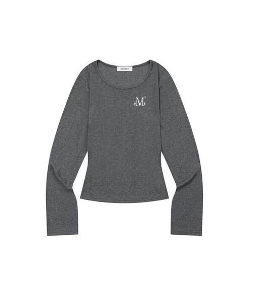 MUCENT(ムセント)の「チャティスリムフィットラウンドネックTシャツ(6カラー)(Tシャツ/カットソー・レディース・グレー/ブラウン/ブラック/ホワイト/チャコールグレー/Beige・FREE)」の3枚目の写真
