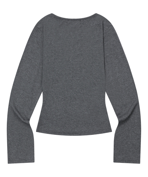 MUCENT(ムセント)の「チャティスリムフィットラウンドネックTシャツ(6カラー)(Tシャツ/カットソー・レディース・グレー/ブラウン/ブラック/ホワイト/チャコールグレー/Beige・FREE)」の16枚目の写真