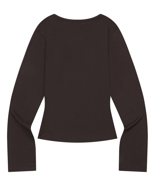 MUCENT(ムセント)の「チャティスリムフィットラウンドネックTシャツ(6カラー)(Tシャツ/カットソー・レディース・グレー/ブラウン/ブラック/ホワイト/チャコールグレー/Beige・FREE)」の20枚目の写真