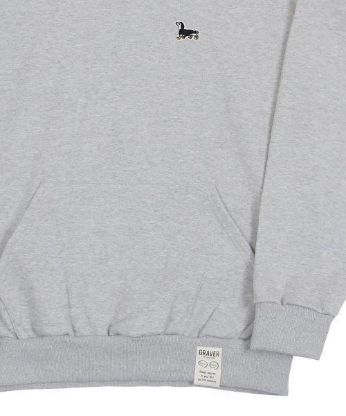 GRAVER（グレーバー）の「[UNISEX]イエローブーツパフィー刺繍フードティー_グレー（パーカー・レディース・グレー・MEDIUM/LARGE/SMALL）」の5枚目の写真
