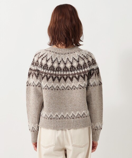 Afternoon Tea（アフタヌーンティー）の「ノルディックフェザーカーディガン（カーディガン/ボレロ・レディース・ベージュ/グレー・MEDIUM）」の3枚目の写真