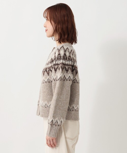 Afternoon Tea（アフタヌーンティー）の「ノルディックフェザーカーディガン（カーディガン/ボレロ・レディース・ベージュ/グレー・MEDIUM）」の4枚目の写真