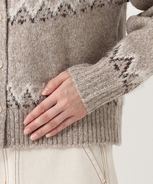 Afternoon Tea（アフタヌーンティー）の「ノルディックフェザーカーディガン（カーディガン/ボレロ・レディース・ベージュ/グレー・MEDIUM）」の6枚目の写真