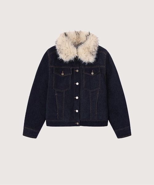 Fur Collar Denim Down Jacket（ダウンジャケット/コート）｜LA POMME 