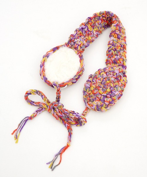 an meets zakka レトロミックスカラー手編み風ニットファー切替