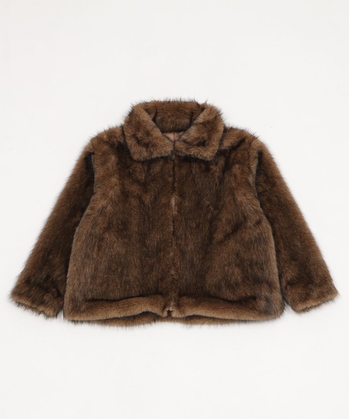 WEGO（ウィゴー）の「WEGO/【25年秋冬新作】2WAY スタンドネック フェイクファー ブルゾン コート（ブルゾン・レディース・ブラウン系その他/グレー系その他・FREE）」の15枚目の写真