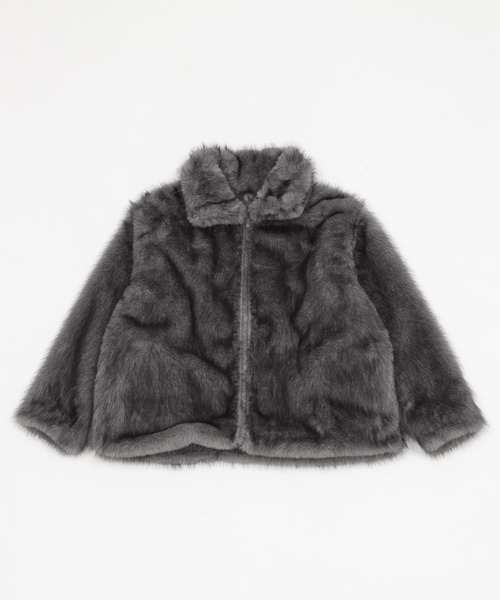 WEGO（ウィゴー）の「WEGO/【25年秋冬新作】2WAY スタンドネック フェイクファー ブルゾン コート（ブルゾン・レディース・ブラウン系その他/グレー系その他・FREE）」の17枚目の写真