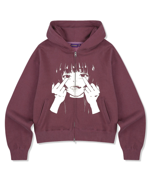 LAUGHER(ラファー)の「Kiko Hooded Zip-Up - Burgundy(パーカー・レディース・その他・FREE)」の1枚目の写真