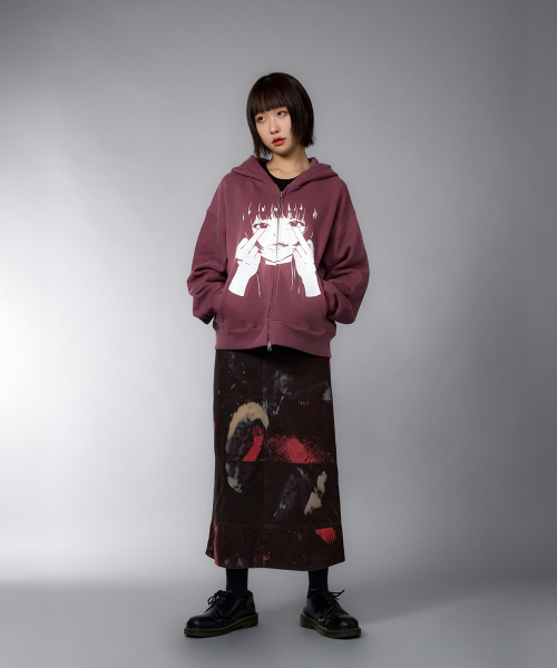 LAUGHER(ラファー)の「Kiko Hooded Zip-Up - Burgundy(パーカー・レディース・その他・FREE)」の7枚目の写真