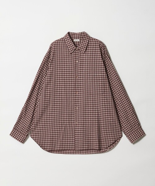 Steven Alan(スティーブンアラン)の「<Steven Alan> オーガニックコットン ドビー チェック レギュラーカラー シャツ LOOSE(シャツ/ブラウス・メンズ・オフホワイト/ベージュ/ダークブラウン・M/S/L/XL)」の2枚目の写真