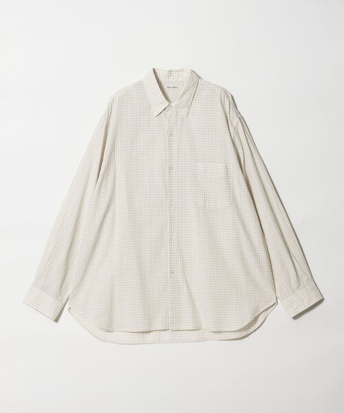 Steven Alan(スティーブンアラン)の「<Steven Alan> オーガニックコットン ドビー チェック レギュラーカラー シャツ LOOSE(シャツ/ブラウス・メンズ・オフホワイト/ベージュ/ダークブラウン・M/S/L/XL)」の1枚目の写真