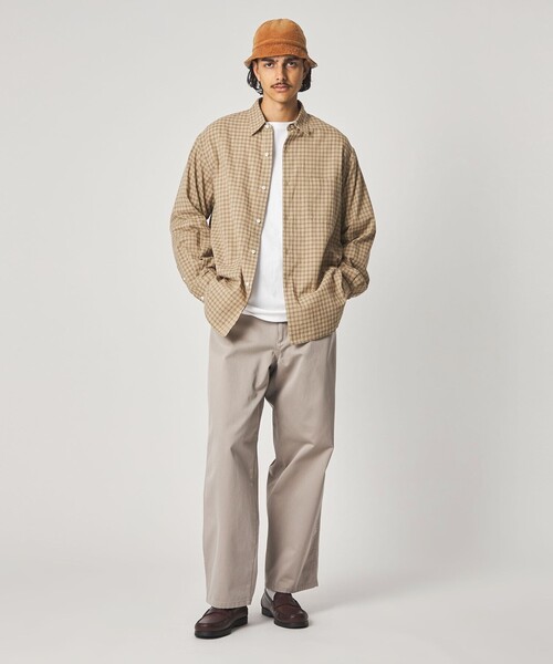 Steven Alan(スティーブンアラン)の「<Steven Alan> オーガニックコットン ドビー チェック レギュラーカラー シャツ LOOSE(シャツ/ブラウス・メンズ・オフホワイト/ベージュ/ダークブラウン・M/S/L/XL)」の11枚目の写真