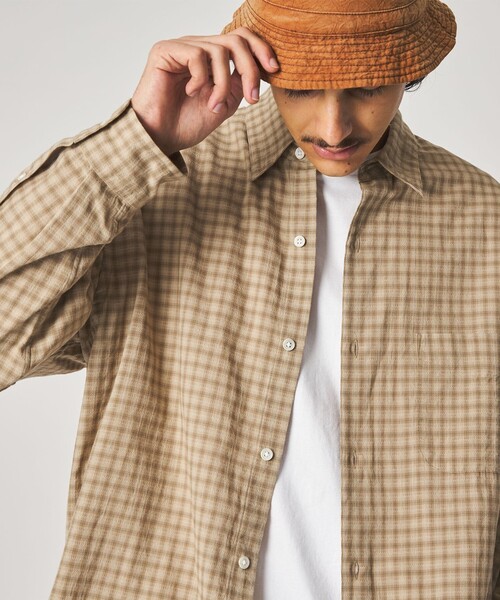 Steven Alan(スティーブンアラン)の「<Steven Alan> オーガニックコットン ドビー チェック レギュラーカラー シャツ LOOSE(シャツ/ブラウス・メンズ・オフホワイト/ベージュ/ダークブラウン・M/S/L/XL)」の21枚目の写真