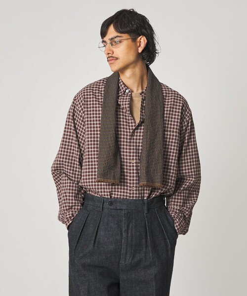 Steven Alan(スティーブンアラン)の「<Steven Alan> オーガニックコットン ドビー チェック レギュラーカラー シャツ LOOSE(シャツ/ブラウス・メンズ・オフホワイト/ベージュ/ダークブラウン・M/S/L/XL)」の10枚目の写真