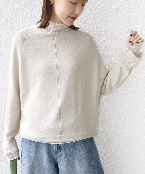 SHIPS（シップス）の「【WEB限定】〈手洗い可能〉ホールガーメント ドルマン ニット（ニット/セーター・レディース・グレー/ナチュラル/ライトブルー/ライトピンク・ONE SIZE）」の3枚目の写真