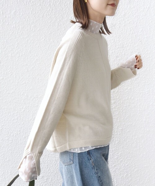 SHIPS（シップス）の「【WEB限定】〈手洗い可能〉ホールガーメント ドルマン ニット（ニット/セーター・レディース・グレー/ナチュラル/ライトブルー/ライトピンク・ONE SIZE）」の5枚目の写真