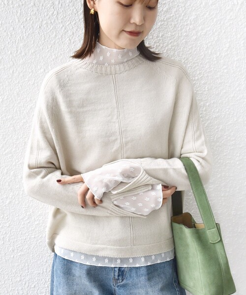 SHIPS（シップス）の「【WEB限定】〈手洗い可能〉ホールガーメント ドルマン ニット（ニット/セーター・レディース・グレー/ナチュラル/ライトブルー/ライトピンク・ONE SIZE）」の6枚目の写真