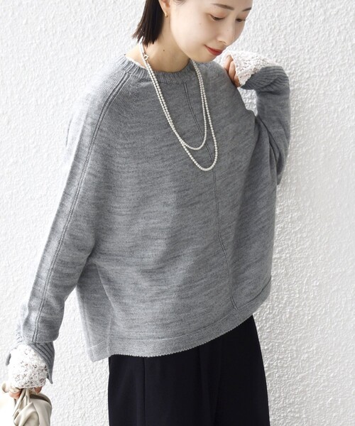 SHIPS（シップス）の「【WEB限定】〈手洗い可能〉ホールガーメント ドルマン ニット（ニット/セーター・レディース・グレー/ナチュラル/ライトブルー/ライトピンク・ONE SIZE）」の14枚目の写真