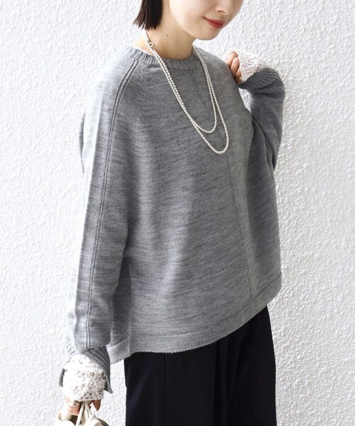 SHIPS（シップス）の「【WEB限定】〈手洗い可能〉ホールガーメント ドルマン ニット（ニット/セーター・レディース・グレー/ナチュラル/ライトブルー/ライトピンク・ONE SIZE）」の15枚目の写真