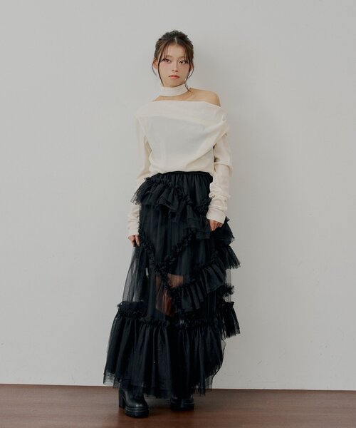 Chico（チコ）の「【SALON by Chico】タイ付きベロアワンショルギャザートップス（Tシャツ/カットソー・レディース・ブラウン/ピンク/アイボリー・FREE）」の11枚目の写真