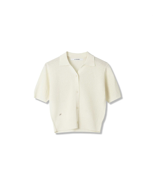 Vivacious(ビバシャス)の「Cooling Collar knit Cardigan - 4COL(カーディガン/ボレロ・レディース・ブラック/アイボリー/スカイブルー/ピンク・FREE)」の2枚目の写真