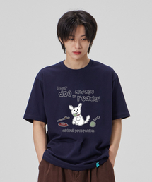 [ドゥドルパピー]コットンルーズフィット半袖Tシャツ_スペースネイビー